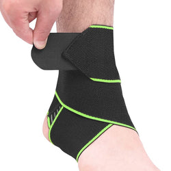 Ankle Support,Adjustable Ankle Brace Breathable Nylon Material Super Elastic and Comfortable,1 Size Fits all, Suitable for Sports (Green Set of 2)