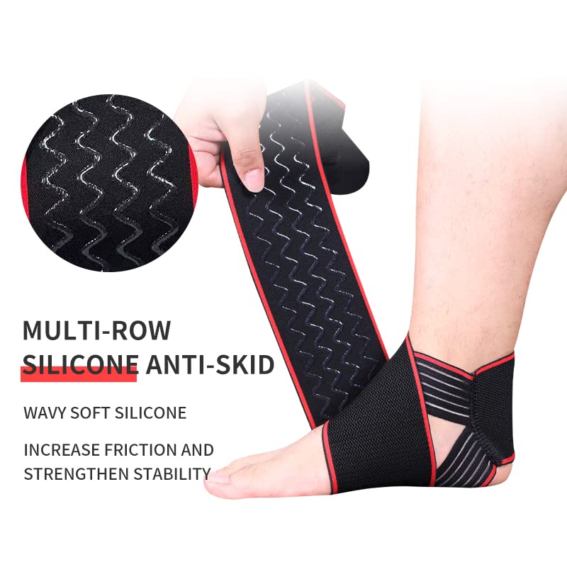 Ankle Support,Adjustable Ankle Brace Breathable Nylon Material Super Elastic and Comfortable,1 Size Fits all, Suitable for Sports (Green Set of 2)