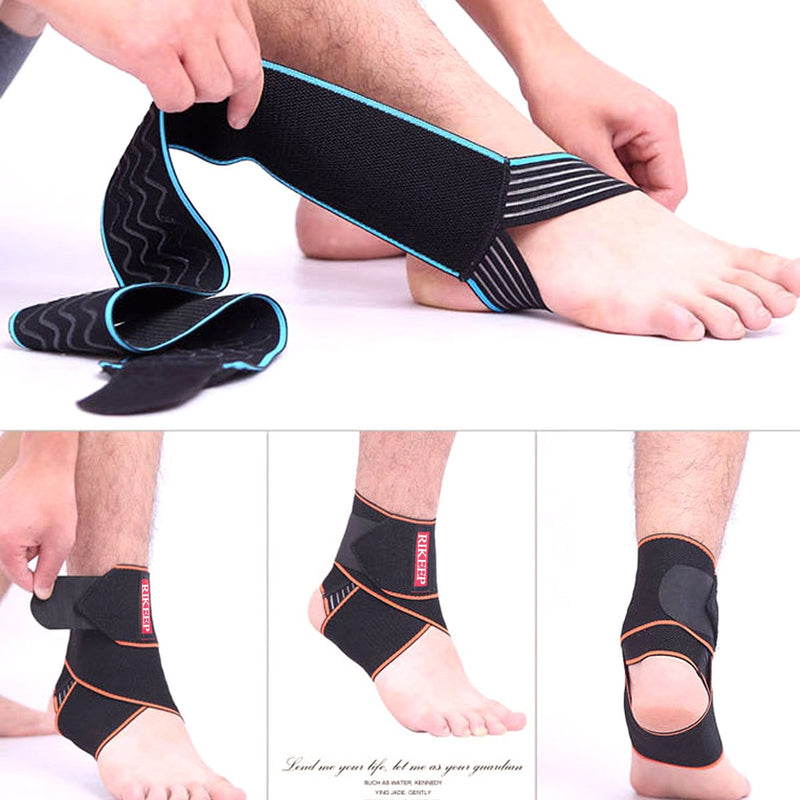 Ankle Support,Adjustable Ankle Brace Breathable Nylon Material Super Elastic and Comfortable,1 Size Fits all, Suitable for Sports (Orange 1)