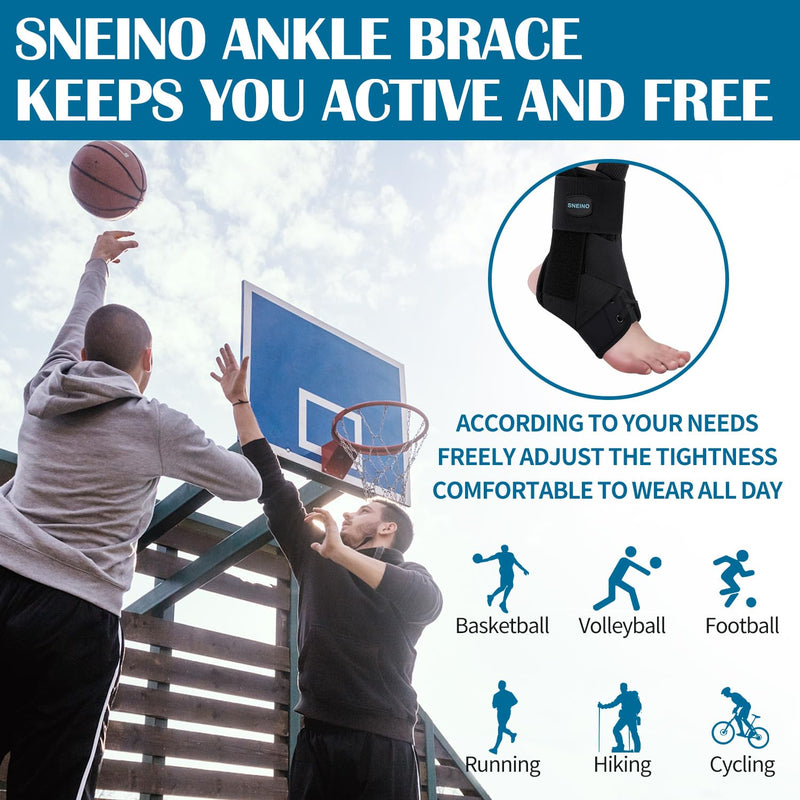 Ankle Brace for Women & Men - Ankle Brace for Sprained Ankle, Ankle Support Brace for Achilles,Tendon,Sprain,Black