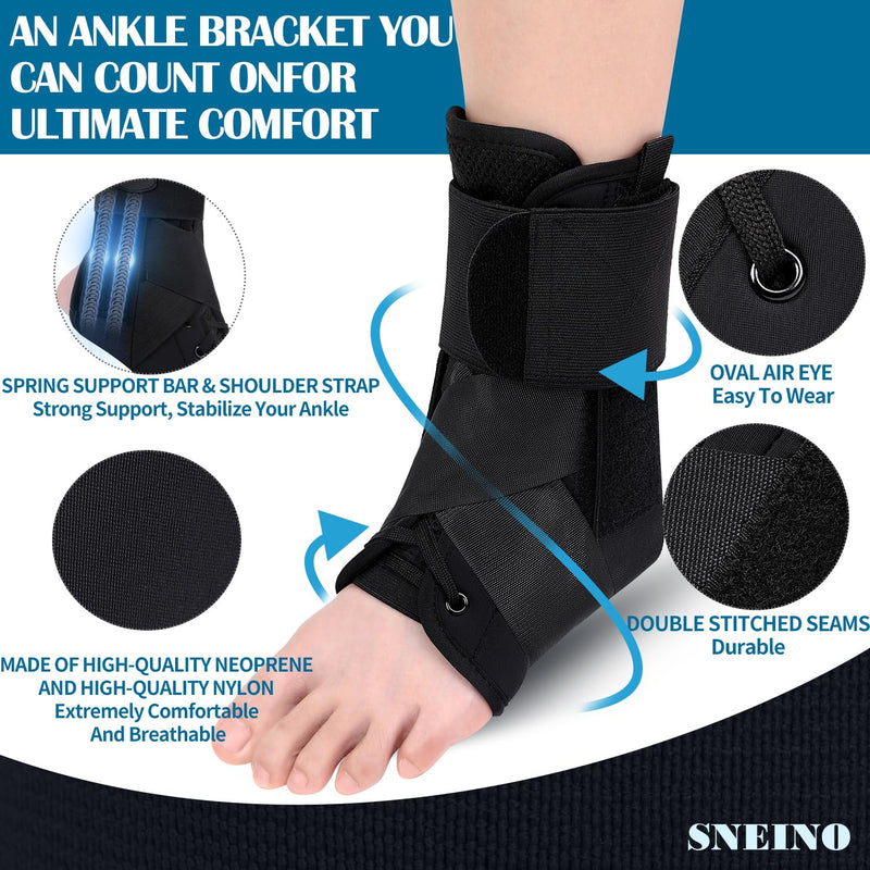 Ankle Brace for Women & Men - Ankle Brace for Sprained Ankle, Ankle Support Brace for Achilles,Tendon,Sprain,Black