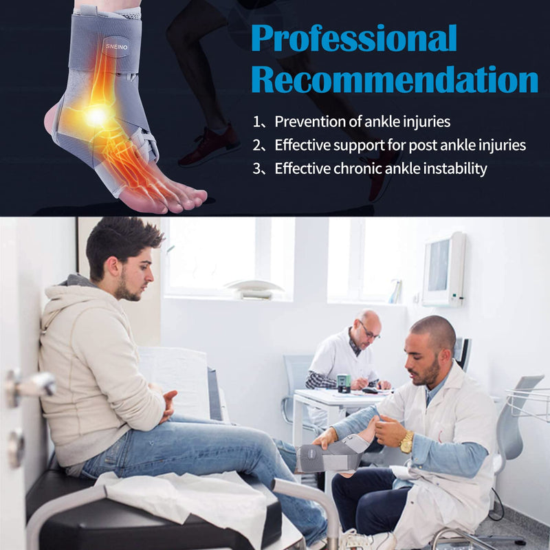 Ankle Brace for Women & Men - Ankle Brace for Sprained Ankle, Ankle Support Brace for Achilles,Tendon,Sprain,Grey