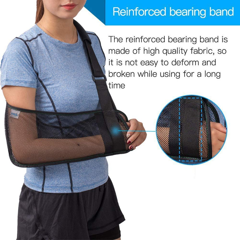 Mesh Arm Shoulder Sling With Exercise Ball- Medical Shoulder Immobilizer for Shower - Adjustable Arm Brace for Torn Rotator Cuff Injury - Right Left Arm for Men Women