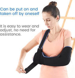 Arm Sling Shoulder Immobilizer - Rotator Cuff Support Brace - Comfortable Medical Sling for Shoulder Injury, Left and Right Arm, Men and Women Comfort Version