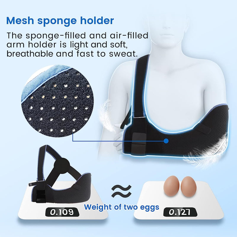 Arm Sling Shoulder Immobilizer - Rotator Cuff Support Brace - Comfortable Medical Sling for Shoulder Injury, Left and Right Arm, Men and Women Comfort Version