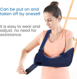 Arm Sling Shoulder Immobilizer - Rotator Cuff Support Brace - Comfortable Medical Sling for Shoulder Injury, Left and Right Arm, Men and Women Breathable Version