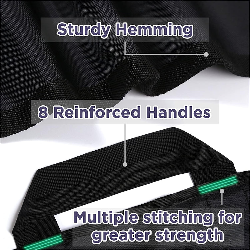 Bed Transfer Boards 48" x 40" Positioning Bed Pad with Reinforced Handles for Turning, Lifting & Repositioning Black