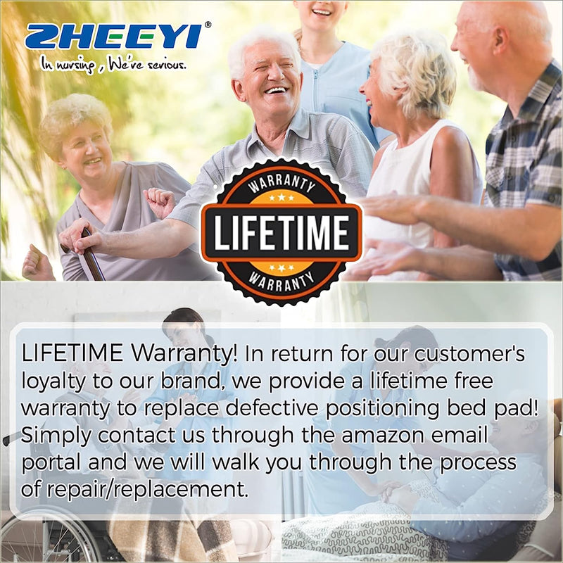 Bed Transfer Boards 48" x 40" Positioning Bed Pad with Reinforced Handles for Turning, Lifting & Repositioning Peacock Blue