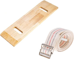 Bed Transfer Boards 24" Wooden Transfer Board and 60" Transfer Belt Kit for Patient, Senior and Handicap Move Assist and Slide Transfers
