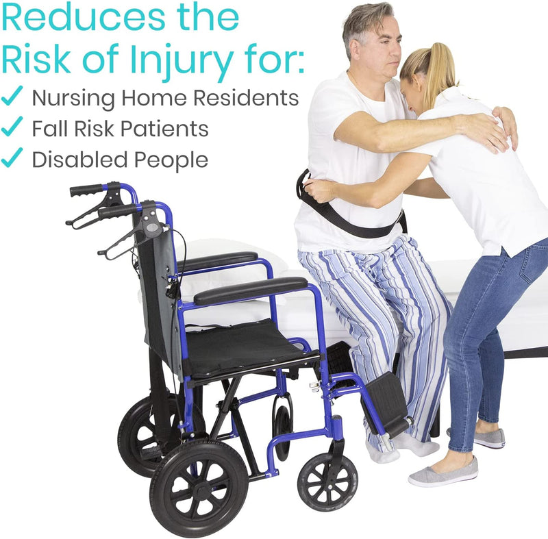 Gait Belt (300lbs) Transfer Belt with Handles - Medical Nursing Safety Patient Assist - Bariatric, Elderly, Handicap, Physical Therapy - PT Gate Strap Quick Release Metal Buckle, Grabbing Teeth