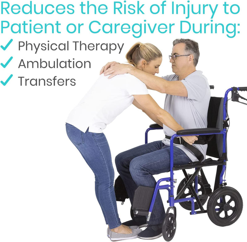 Gait Belt (300lbs) Transfer Belt with Handles - Medical Nursing Safety Patient Assist - Bariatric, Elderly, Handicap, Physical Therapy - PT Gate Strap Quick Release Metal Buckle, Grabbing Teeth