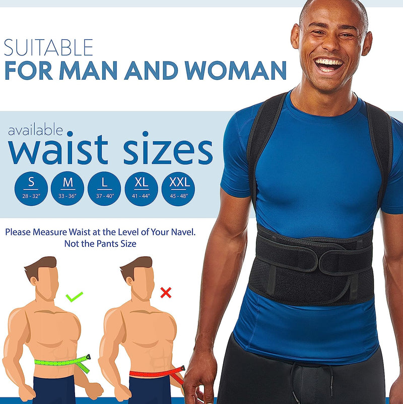Back Brace Posture Corrector for Men and Women - Adjustable Posture Back Brace for Upper and Lower Back Pain Relief - Muscle Memory Support Straightener