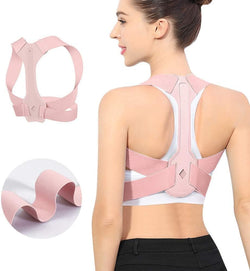 Posture Corrector for Women, Adjustable Upper Back Brace for Clavicle Support and Providing Pain Relief from Neck,  (Pink)