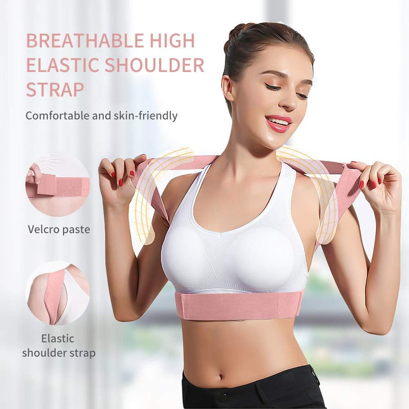 Posture Corrector for Women, Adjustable Upper Back Brace for Clavicle Support and Providing Pain Relief from Neck,  (Pink)