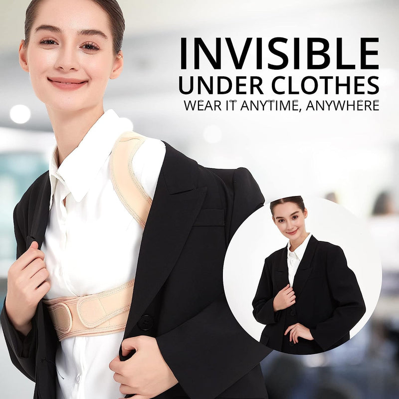 Posture Corrector for Women and Men, Breathable Back Brace for Posture Corrector, Adjustable Back Posture Corrector for Body Correction- Back, Shoulder and Spine Pain Relief