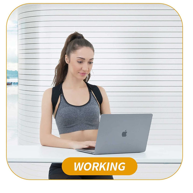 Posture Corrector for Women and Men,Adjustable Upper Back Brace, Breathable Back Support straightener, Providing Pain Relief from Lumbar, Neck, Shoulder, and Clavicle, Back