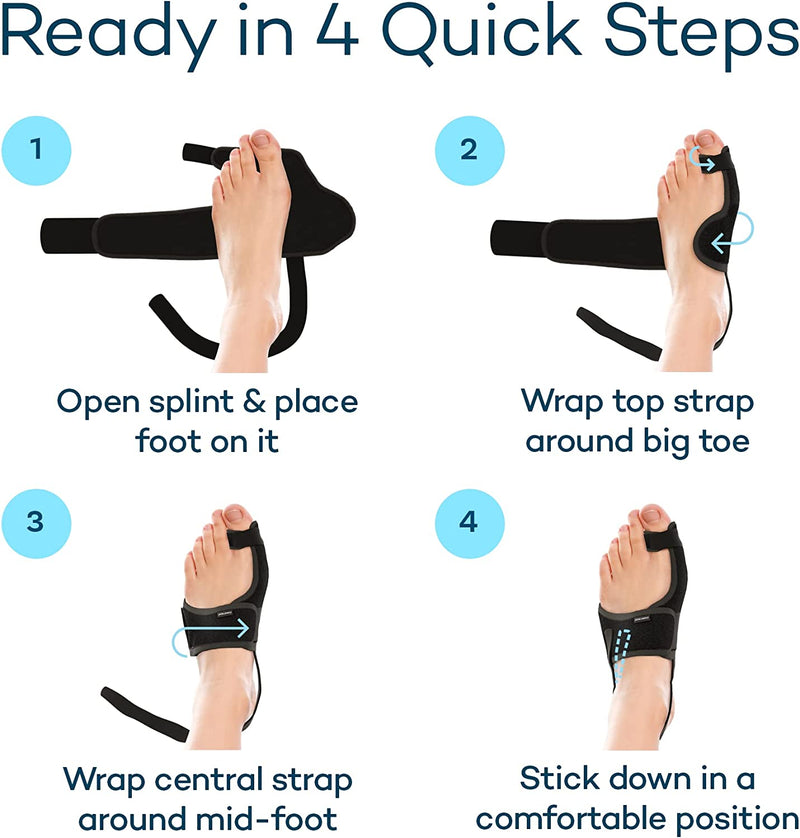 Bunion Corrector for Women & Men 2pc - Bunion Splint & Big Toe Straightener for Hallux Valgus Overnight Support Brace