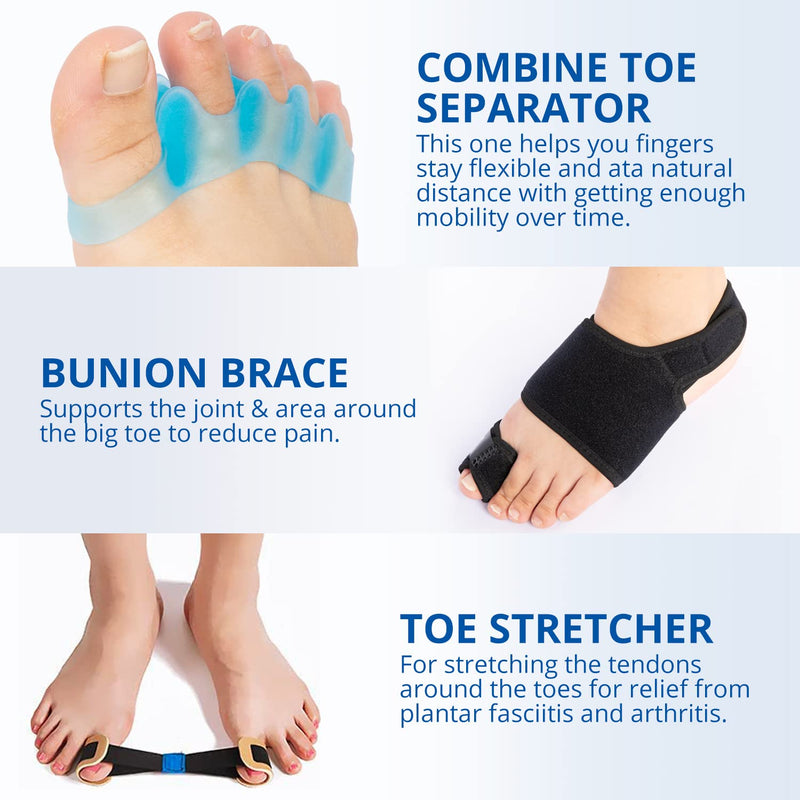 Toe Separators to Correct Bunions, Bunion Corrector for Women & Men, Toe Spacers Toe Straightener for Pain Relief