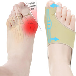 Bunion Corrector for Women & Men 2 Pcs, Non-Surgical Bunion Socks Toe Corrector Comfortable & Breathable for Day/Night ,Beige