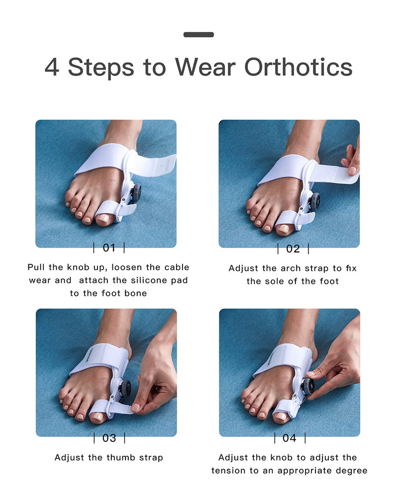 Bunion Corrector for Women and Men, Orthopedic Bunion Toe Straightener, Adjustable Bunion Splint with Silicone Inner Pad for Bunion Relief
