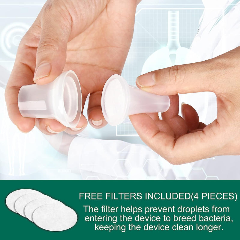 Breathing Exercise Device for Lungs, Mucus Removal Device for Breathing Problems, Portable Expiratory Breathing Exerciser with A Set of Accessories, Breathing Trainer for Lung Cleanse(Green)