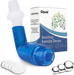Breathing Exercise Device for Lungs, Mucus Removal Device for Breathing Problems, Portable Expiratory Breathing Exerciser with A Set of Accessories, Breathing Trainer for Lung Cleanse(Blue)