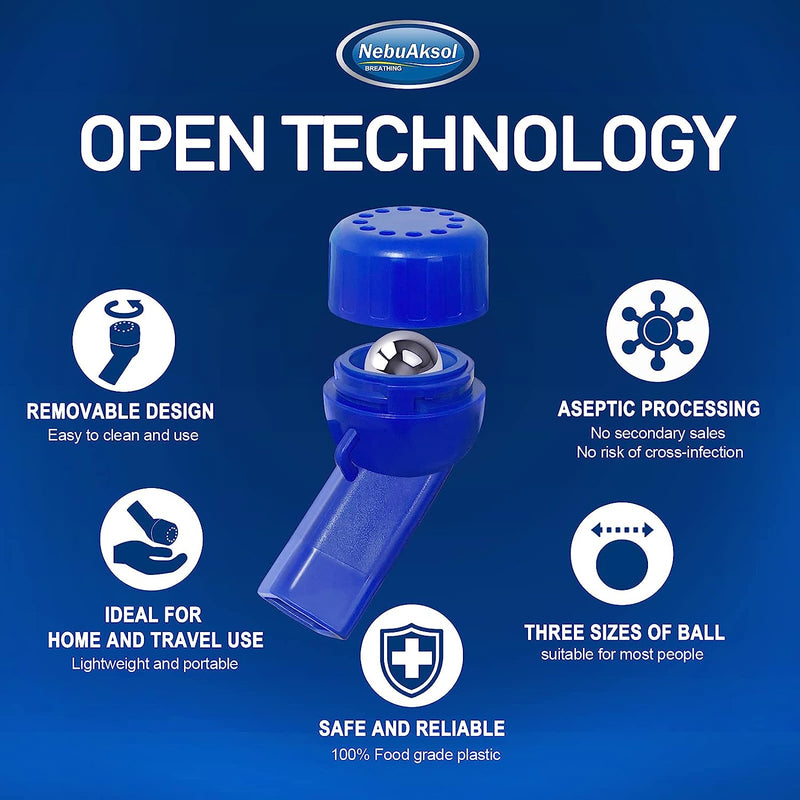 Breathing Exercise Device for Lungs, Lung Exerciser Device, Equipped with 15/16/18mm Balls, Suit for Home and Travel Use