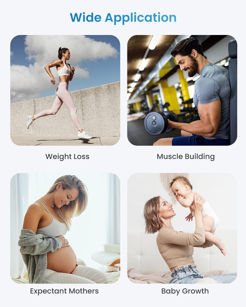 Smart Scale and Tape Measure for Body, Digital Bluetooth Scale for Body Weight with Body Tape Measure for Body Measuring, Weight Loss, Muscle Gain, Gift, 400lbs, Scale and Tape 11"Elis 1 Measure