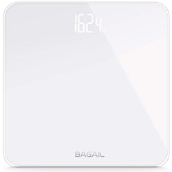 Bathroom Scale, Digital Weighing Scale with High Precision Sensors and Tempered Glass, Ultra Slim, Step-on Technology, Shine-Through Display - 15Yr Guarantee White