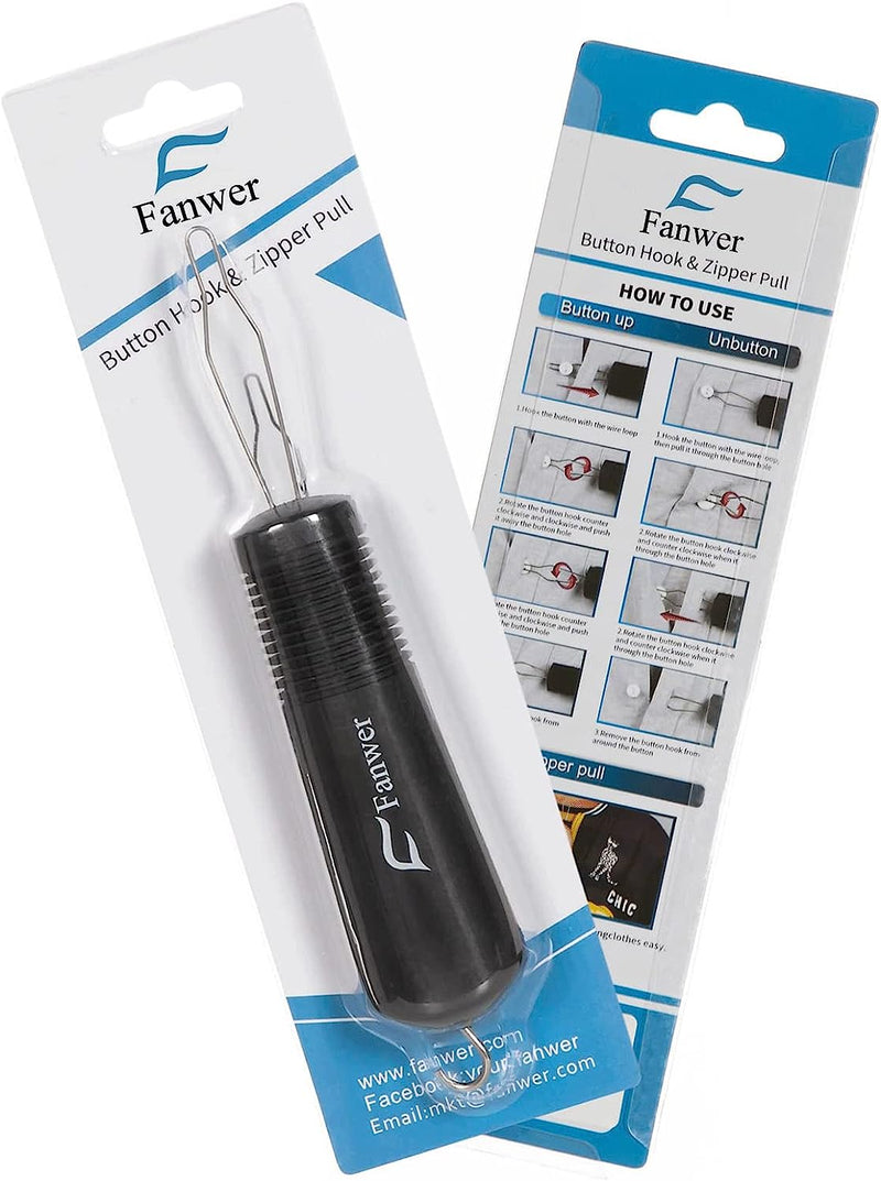 Daily Living Zipper Pulls & Button Hooks Button Hook and Zipper Pull One Hand Buttons aids Button Assist Device