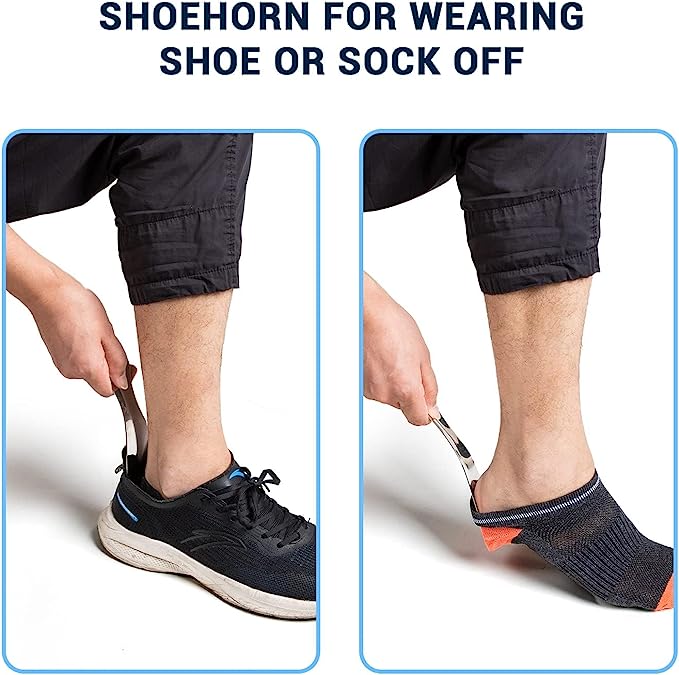 Opove Sock Aid and Shoe Horn, Premium Socks Helper with Foam Handles and 31" Adjustable Cords