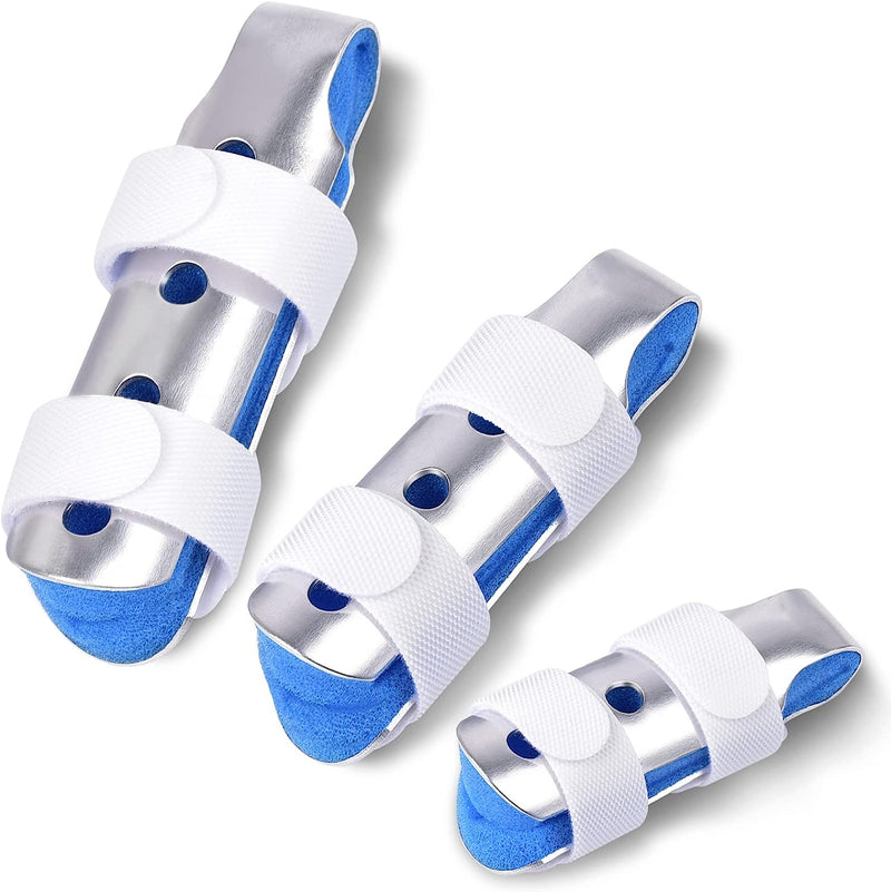 Finger Splint, 3PCS Finger Support Brace Finger Stabilizer for Broken Fingers Straightening Arthritis Knuckle Immobilization,Blue