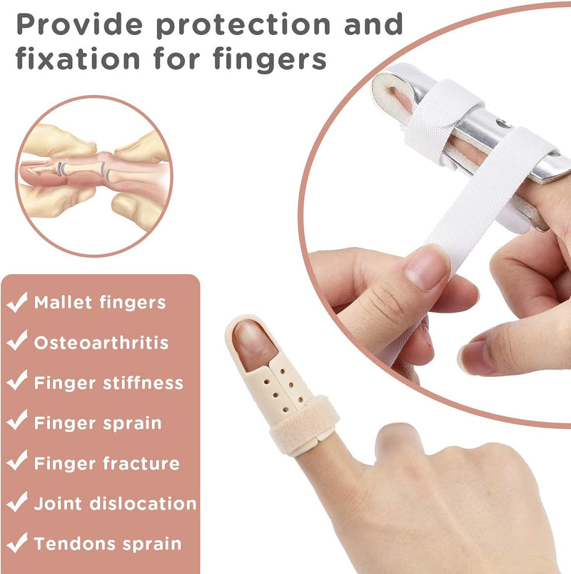 Finger Splint, 7PCS Finger Support Brace Finger Stabilizer for Broken Fingers Straightening Arthritis Knuckle Immobilization