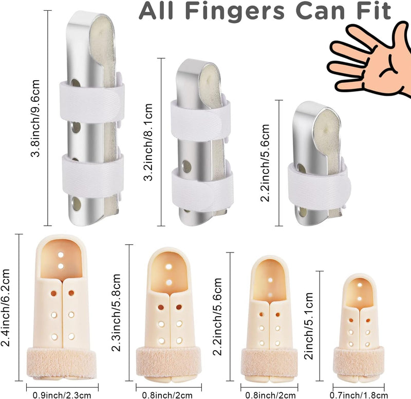Finger Splint, 7PCS Finger Support Brace Finger Stabilizer for Broken Fingers Straightening Arthritis Knuckle Immobilization