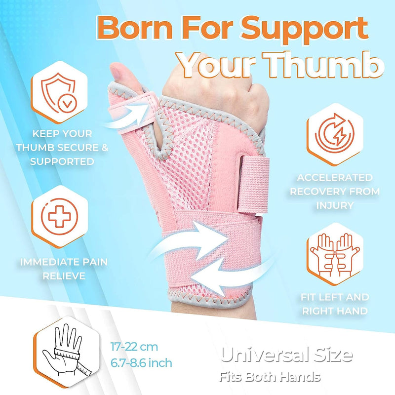 Humb Splint for Right & Left Hand, Reversible Thumb Brace for Arthritis Pain And Support, Thumb Stabilizer for Sprains,Pink