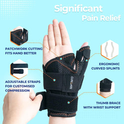 Humb Splint for Right & Left Hand, Reversible Thumb Brace for Arthritis Pain And Support, Thumb Stabilizer for Sprains,Black