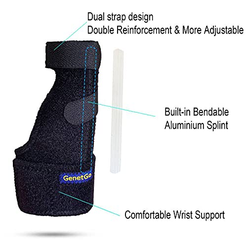 Trigger Thumb Splint - Thumb Spica Support Brace Stabilizer for Pain, Sprains, Arthritis, Tendonitis (Right Hand or Left Hand) Black
