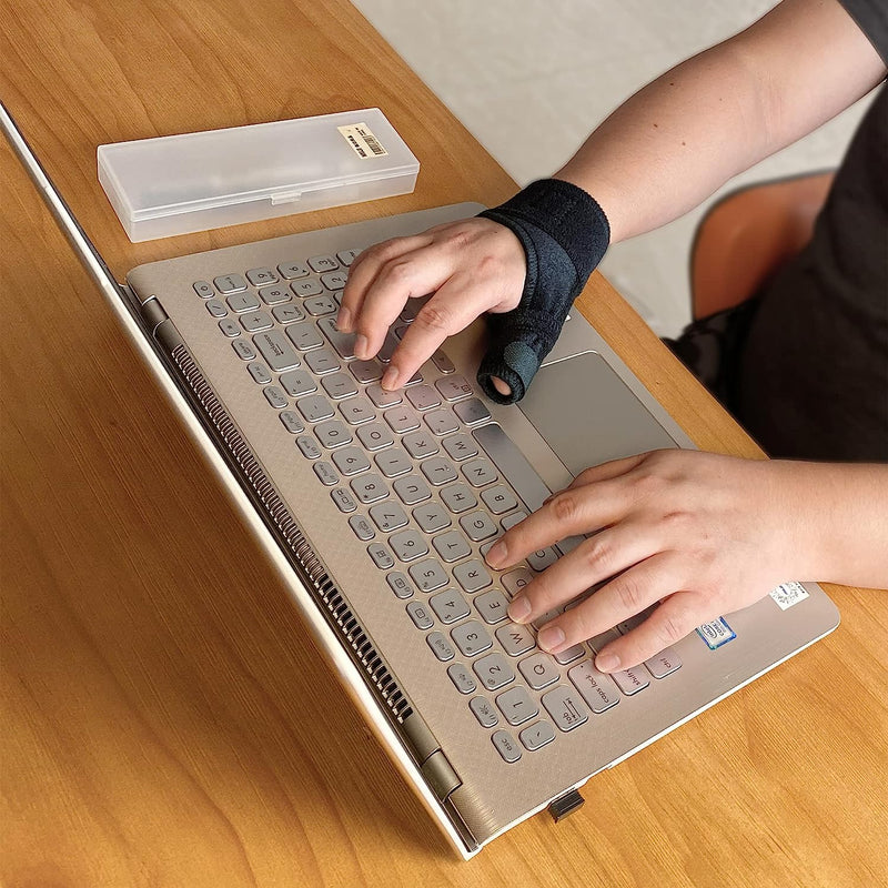 Trigger Thumb Splint - Thumb Spica Support Brace Stabilizer for Pain, Sprains, Arthritis, Tendonitis (Right Hand or Left Hand) Black