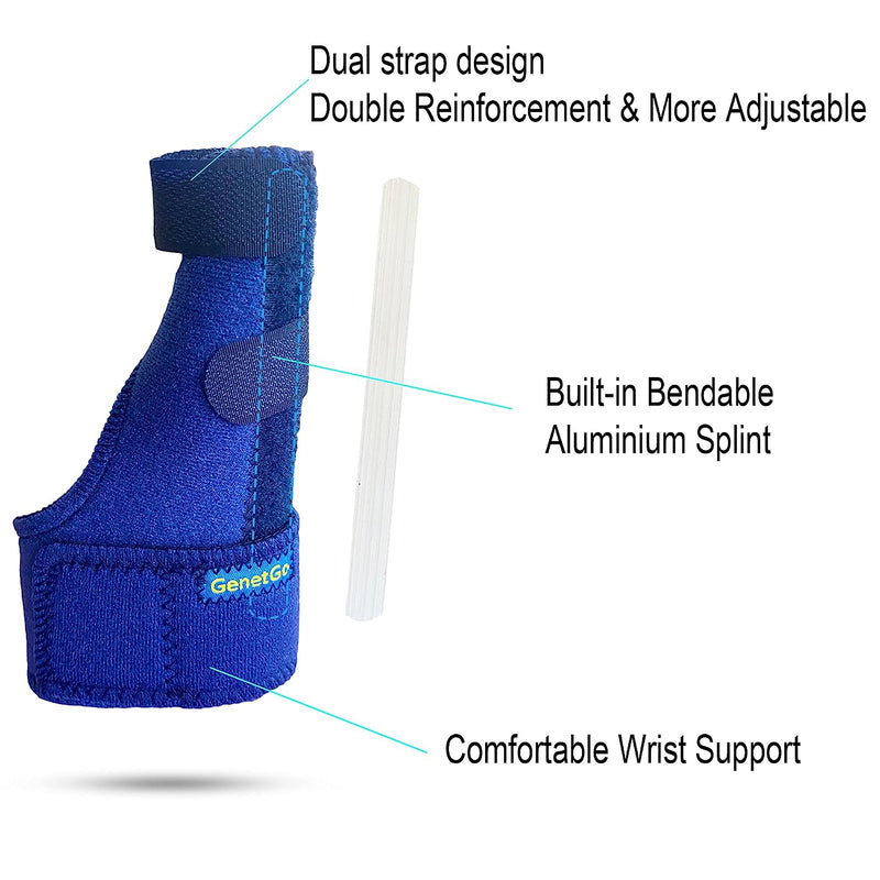 Trigger Thumb Splint - Thumb Spica Support Brace Stabilizer for Pain, Sprains, Arthritis, Tendonitis (Right Hand or Left Hand) Blue