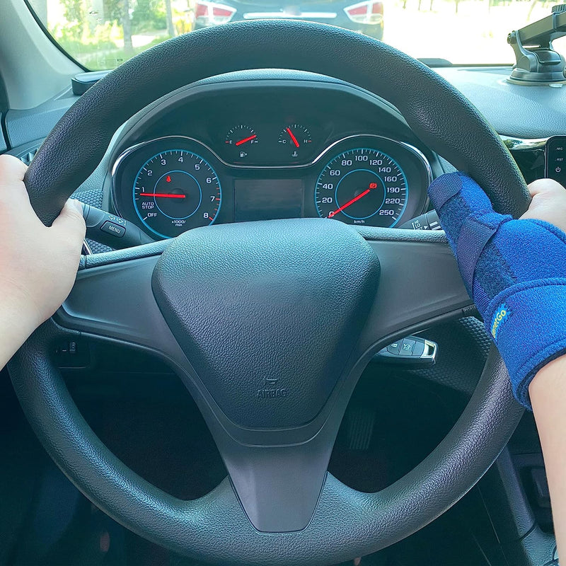 Trigger Thumb Splint - Thumb Spica Support Brace Stabilizer for Pain, Sprains, Arthritis, Tendonitis (Right Hand or Left Hand) Blue