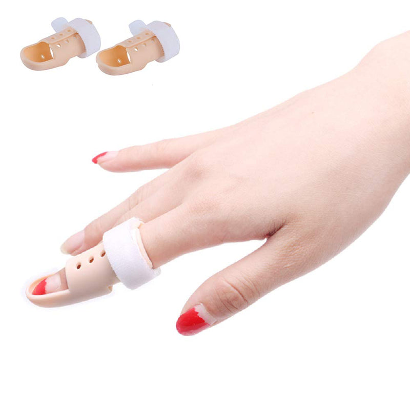 2 Piece Plastic Mallet Dip Finger Support Brace Splint Joint Protection Injury No tape needed Easy to wear and remove