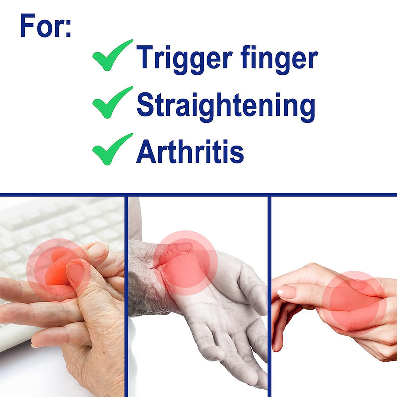 5 Pcs Trigger Finger Splints: 5 Single Straps Finger Splint Support Brace Kit, Finger Straightener,(Black, Gray, Red, Yellow, Green.)