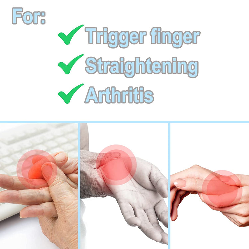 5 Pcs Trigger Finger Splints: 5 Single Straps Finger Splint Support Brace Kit, Finger Straightener, (Light blue, Grayish-green, Light pink, Magenta, Dark gray.)