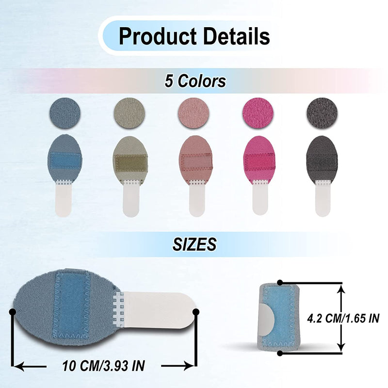 5 Pcs Trigger Finger Splints: 5 Single Straps Finger Splint Support Brace Kit, Finger Straightener, (Light blue, Grayish-green, Light pink, Magenta, Dark gray.)