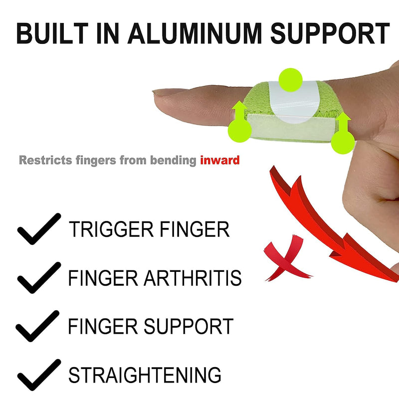 5 Pcs Trigger Finger Splints: 5 Single Straps Finger Splint Support Brace Kit, Finger Straightener, (Orange, Dark blue, Dark brown, Dark purple, Bright green.)