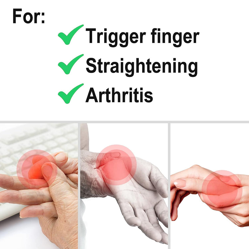 5 Pcs Trigger Finger Splints: 5 Single Straps Finger Splint Support Brace Kit, Finger Straightener, (Orange, Dark blue, Dark brown, Dark purple, Bright green.)