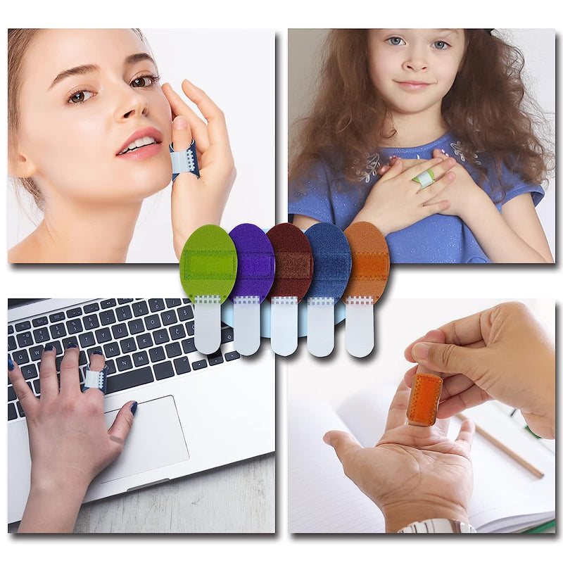 5 Pcs Trigger Finger Splints: 5 Single Straps Finger Splint Support Brace Kit, Finger Straightener, (Orange, Dark blue, Dark brown, Dark purple, Bright green.)