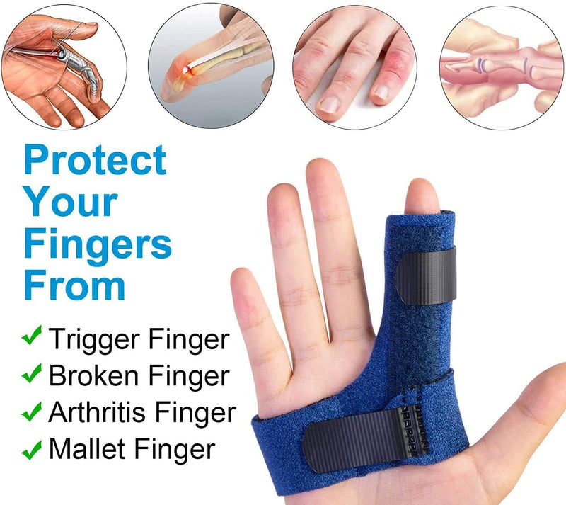 Trigger Finger Splints for Left Hand, Finger Brace with 2 Gel Sleeves for Injured Mallet Finger,Tendon Injury,Right
