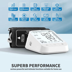 Blood Pressure Monitor, Blood Pressure Machine Automatic Upper Arm, Adjustable BP Cuff with Large Backlit Display, 2 * 99 Memory Blood Pressure Monitors for Home Use with Storage Bag