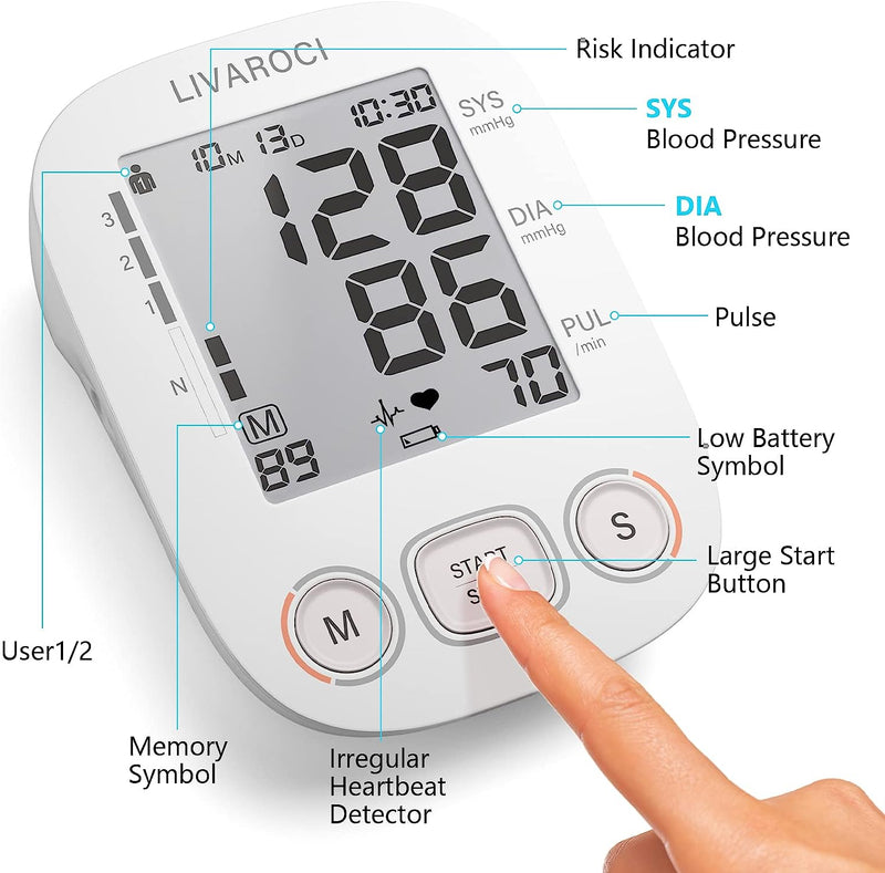 Blood Pressure Monitors for Home use with Blood Pressure Cuff Arm Extra Large Cuff Size 9-17 in,Automatic Blood Pressure Machine Upper Arm for 2 Users Automatic BP Machine with USB Cable Carry Bag